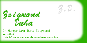 zsigmond duha business card